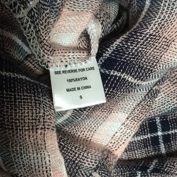 Plaid wrap and button comfy top. NWOT - Picture 7 of 7